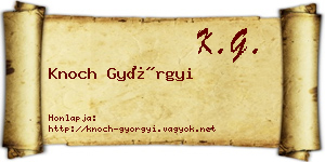 Knoch Györgyi névjegykártya