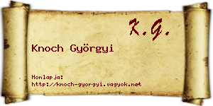 Knoch Györgyi névjegykártya